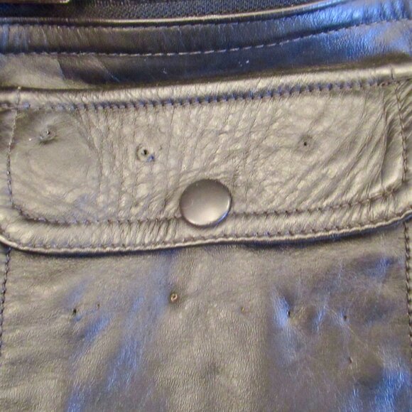 Men's NYC Tino Trevino Leather Den Black Leather Zip-Front Shirt Vest Size L - Picture 11 of 12